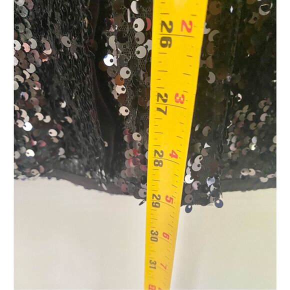 NWT 4th Reckless Black Sequin Oversized Button Up Shirt - Picture 6 of 12